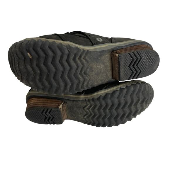 Sorel Boots Womens 6 Slimboot Mid Calf Canvas Leather Black Rugged Winter - Picture 6 of 10